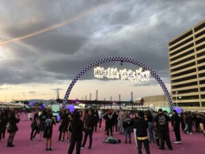 When We Were Young festival entrance with pink turf